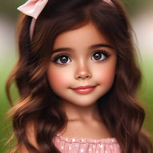 Cute Young Girl with Expressive Eyes Portrait