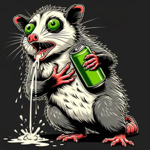Humorous Possum Caricature Illustration for Comedic Art Collection