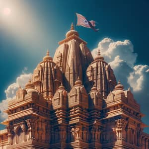 Dwarkadhish Temple | Carved Sandstone Exterior Against Blue Sky