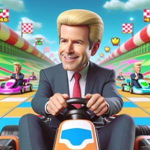 Middle-Aged Politician Cart Racing Game | Exciting Arcade Fun
