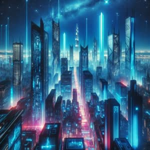 Ethereal Cyberpunk Cityscape at Night | Urban Energy
