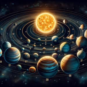 Solar System Planets Numbered Illustration