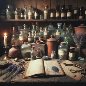 Vintage Herbal Remedies | Rustic Apothecary Scene