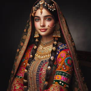 South Asian Young Princess in Traditional Regalia