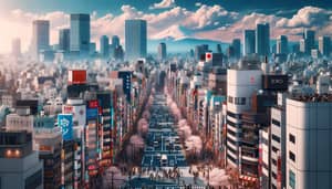 Tokyo Cityscape | Urban Skyscrapers, Cherry Blossoms & Mount Fuji