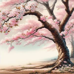 Tranquil Japanese Cherry Blossoms | Watercolor Art