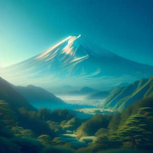 Mount Fuji Photo-realistic Picture - Serene Beauty Captured