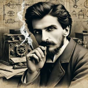 Serbian Scientist and Inventor in Contemplation | Electricity Pioneer