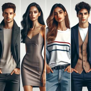 Diverse Fashion Models Showcasing Stylish Clothing from Generic Brand