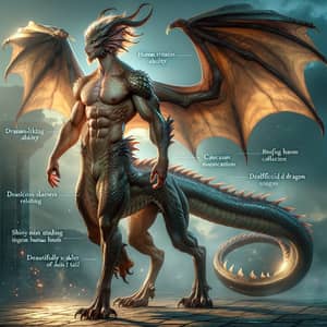 Dragon Man - Fantastical Hybrid Creature with Fire-breathing Ability