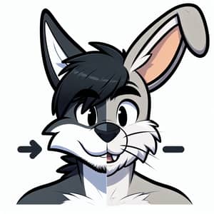 Friendly Hybrid Wolf Rabbit Cartoon Character