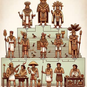 Ancient Mayan Social Hierarchy Illustration