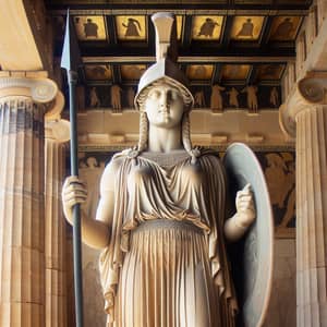Goddess Athena Statue in the Parthenon