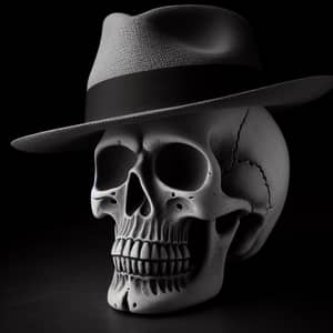 Calavera Skull with Hat - Time-Weathered Beauty