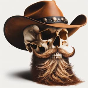 Cowboy Skull with Long Beard: Symbolic Western Spirit