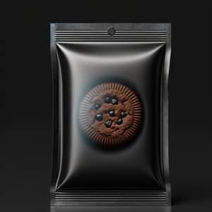 Elegant Matte Black Prepackaged Cookie - Luxe Indulgence