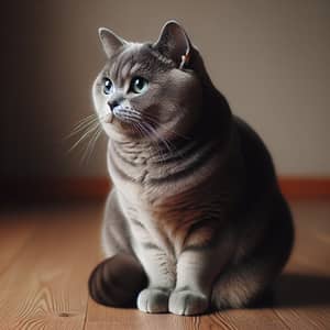 Beautiful Domestic Cat with Grey Fur | Serene House Cat
