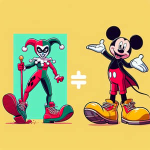 Harley Quinn Inspired Mickey Mouse Character Art