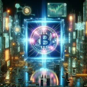 Futuristic Cyberpunk Digital Currency | Virtual Coin Scene