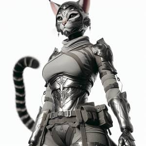 Anthropomorphic Female Feline Warrior | Skilled South Asian Cat Warrior