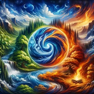 Unity of Five Elements in Nature | Artistic Depiction
