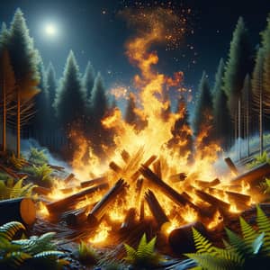 3D Fierce Fire Burning in Forest - Stunning Visuals