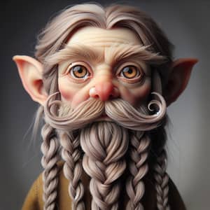 Ethereal Dwarf Character with Unique Braided Hairstyle
