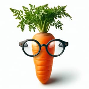 Carrot with Glasses: Bright and Cheerful Image