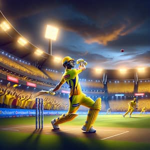 2024 Fictional Cricket Match: Exciting Scene with Chennai Super Kings