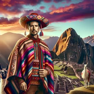 Colorful Peruvian Man | Traditional Attire & Andes Backdrop