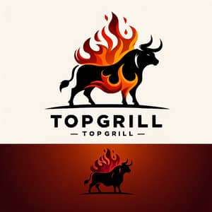 Modern Logo Design with Fire and Bull Symbols - Gaucho & TopGrill