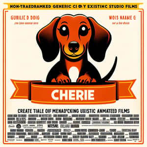 Female Red Dachshund Movie Poster | Cherie Pixar-Style Animation