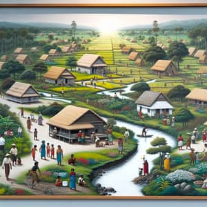Rural Landscape with Diverse Community Activities