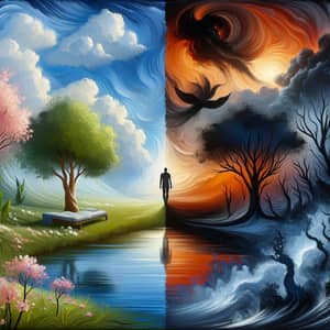 Mental Health vs Depression: A Visual Battle of Serenity and Storm