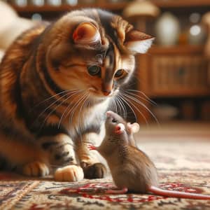 Playful Cat and Rat Interaction in Home Environment