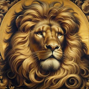 Majestic Lion in Renaissance-Style Portrait