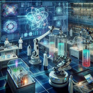 Futuristic Laboratory Scene with Scientific Experiments