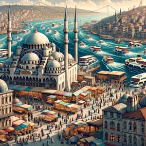 Vibrant Istanbul: Diverse City Life, Historic Buildings & Bosphorus Views
