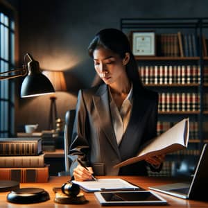South Asian Female Lawyer in Well-Furnished Office | Legal Scene