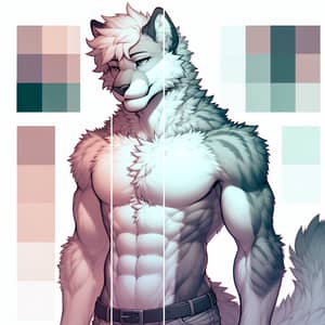 Masculine Cougar-Fox Anthro Digital Painting - Best Quality