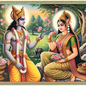Lord Rama and Devi Sita: First Encounter in Ramayana