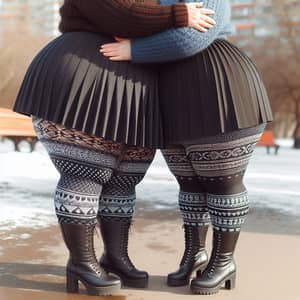 Winter Park Encounters: Stylish Plus-Size Women Embracing Cheerfully