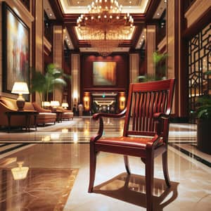 Luxurious Hotel Lobby with Elegant Wooden Chair