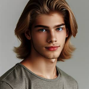 21-Year-Old Man with Waist-Length Blondish Hair