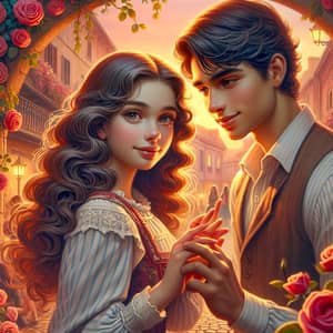 Romantic Love Story: Hispanic Girl & South Asian Boy Under Sunset Archway