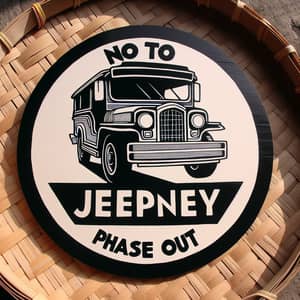 Hand-Made 'No To Jeepney Phase Out' Sign on Bilao | Local Culture Touch