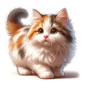 Playful Domestic Cat: White & Orange Coat, Curious Eyes