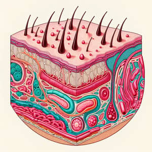 Detailed Cross-Section Illustration of Human Skin