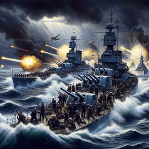 Historical Battle of Cape St George Artwork | Navy Destroyers in Action