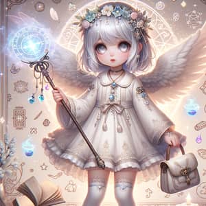 Magical Little Girl with Silver Hair and Eyes | Ethereal Fantasy Scene
